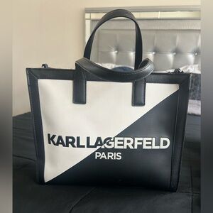 Karl Lagerfeld Two-Tone Black and White Tote